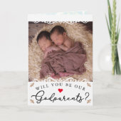 ヴィンテージエレガントツイン写真神父母様の提案 カード (正面)