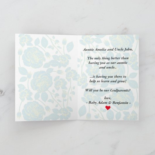 ヴィンテージエレガントツイン写真神父母様の提案 カード (内部)