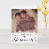 ヴィンテージエレガントツイン写真神父母様の提案 カード (黄色い花)