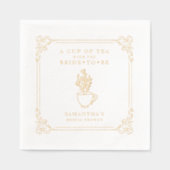 ヴィンテージエレガントティーパーティーブライダルシャワー 箔ナプキン (正面)