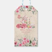 ヴィンテージエレガントティーパーティー ブライダルシャワー招待状 ギフトタグ (正面)