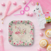 ヴィンテージエレガントティーパーティー ブライダルシャワー招待状 ペーパープレート (パーティー)