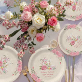 ヴィンテージエレガントティーパーティー ブライダルシャワー招待状 ペーパープレート