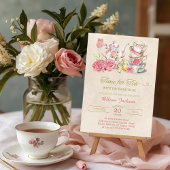 ヴィンテージエレガントティーパーティー ブライダルシャワー招待状 招待状