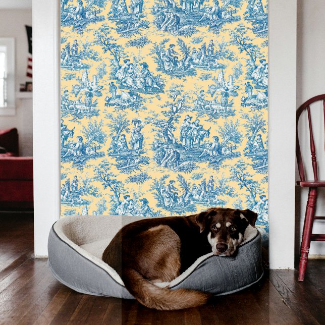 ヴィンテージエレガントティール（緑がかった色）イエロートイレデジュイ 壁紙 (クリエイターアップロード済み)