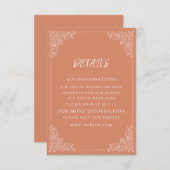 ヴィンテージエレガントテラコッタクリ結婚ームズ エンクロージャーカード (正面/裏面)