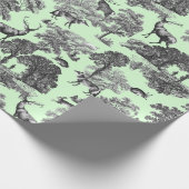 ヴィンテージエレガントディアキツネハレカントリートイレグリーン ラッピングペーパー (角)