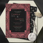 ヴィンテージエレガントデコブラックサーモン 招待状