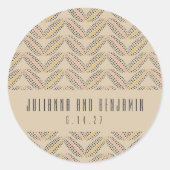 ヴィンテージエレガントデコベージュタン幾何結婚体 ラウンドシール (正面)