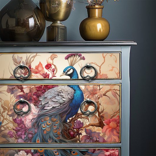 ヴィンテージエレガントデコペビクトリアンープボホピーコック 薄葉紙