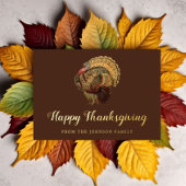 ヴィンテージエレガントトルコ幸せな感謝祭金ゴールド 箔シーズンカード