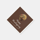 ヴィンテージエレガントトルコ幸せな感謝祭 スタンダードカクテルナプキン (角)