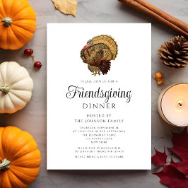 ヴィンテージエレガントトルコ感謝祭ディナー 招待状