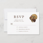 ヴィンテージエレガントトルコ感謝祭 出欠カード (正面)