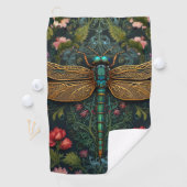 ヴィンテージエレガントトンボ植物学 ゴルフタオル (インサイチュ)