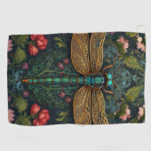 ヴィンテージエレガントトンボ植物学 ゴルフタオル (横)