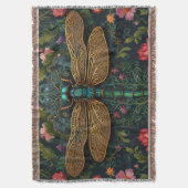 ヴィンテージエレガントトンボ植物学 スローブランケット (正面縦)