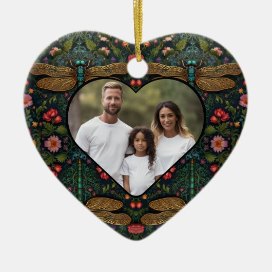 ヴィンテージエレガントトンボ植物学 セラミックオーナメント (正面)