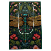 ヴィンテージエレガントトンボ植物学 ミディアムペーパーバッグ (裏面)