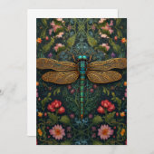 ヴィンテージエレガントトンボ植物学 招待状 (正面/裏面)