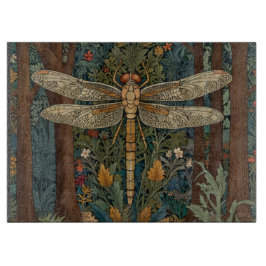 ヴィンテージエレガントドラゴンフライ芸術bohoシック植物学 カッティングボード