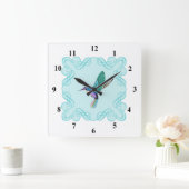 ヴィンテージエレガントハチドリ スクエア壁時計 (ホーム)