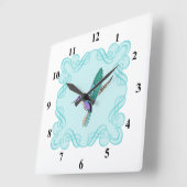 ヴィンテージエレガントハチドリ スクエア壁時計 (傾斜)