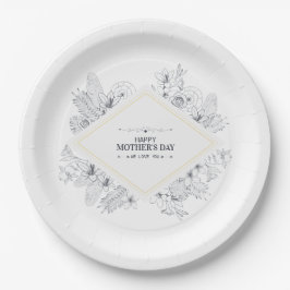ヴィンテージエレガントハッピーマザーズデイ |紙プレート ペーパープレート