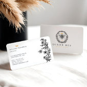 ヴィンテージエレガントハニークイーンビーブラック&ホワイトブシ 名刺