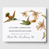 ヴィンテージエレガントハミングバードウォーター結婚カラー ゲストブック (裏面)