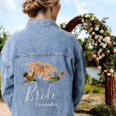 ヴィンテージエレガントハミングバードウォーター結婚カラー デニムジャケット