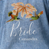 ヴィンテージエレガントハミングバードウォーター結婚カラー デニムジャケット