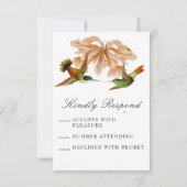 ヴィンテージエレガントハミングバードウォーター結婚カラー 出欠カード (裏面)