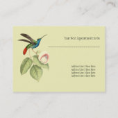 ヴィンテージエレガントハミングバードサロンアポイントメント 予約カード (裏面)