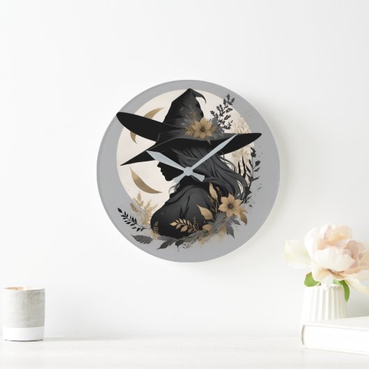 ヴィンテージエレガントハロウィーン魔女3大壁時計 ラージ壁時計 (ホーム)