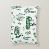 ヴィンテージエレガントハーバルガーデンセージ緑トワール アクセントクッション (裏面(縦))