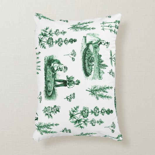 ヴィンテージエレガントハーバルガーデンセージ緑トワール アクセントクッション (正面(垂直))