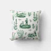 ヴィンテージエレガントハーバルガーデンセージ緑トワール クッション (正面)