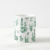 ヴィンテージエレガントハーバルガーデンセージ緑トワール コーヒーマグカップ (中央)
