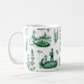 ヴィンテージエレガントハーバルガーデンセージ緑トワール コーヒーマグカップ (左)