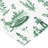 ヴィンテージエレガントハーバルガーデンセージ緑トワール ショートテーブルランナー (コーナー)