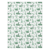 ヴィンテージエレガントハーバルガーデンセージ緑トワール テーブルクロス (正面)