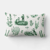 ヴィンテージエレガントハーバルガーデンセージ緑トワール ランバークッション (裏面)