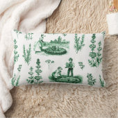 ヴィンテージエレガントハーバルガーデンセージ緑トワール ランバークッション (ブランケット)