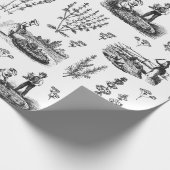 ヴィンテージエレガントハーバルガーデン白黒トワール ラッピングペーパー (角)