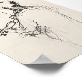 ヴィンテージエレガントバイオリン奏者のスケッチ – プレミアム ポスター (角)