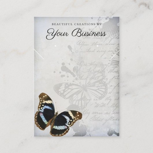 ヴィンテージエレガントバタフライジュエリーイヤリングディスプレイ 名刺 (正面)