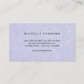 ヴィンテージエレガントバタフライラベンダーパープル 名刺 (裏面)