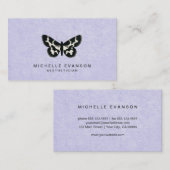 ヴィンテージエレガントバタフライラベンダーパープル 名刺 (正面/裏面)