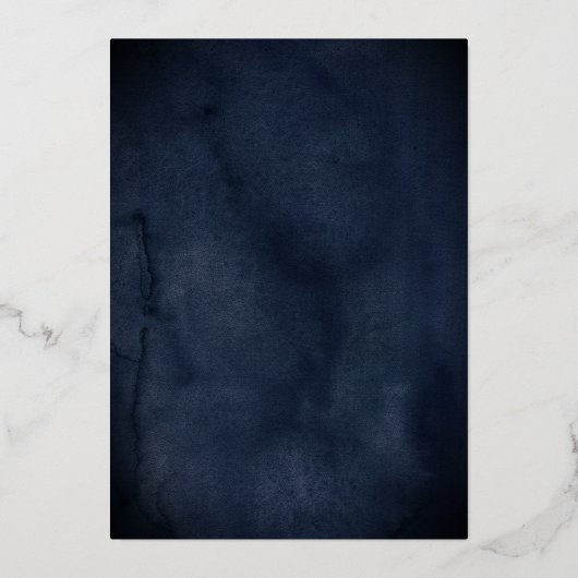 ヴィンテージエレガントバタフライ海軍金ゴールドキンセアニェラ 箔招待状 (裏面)